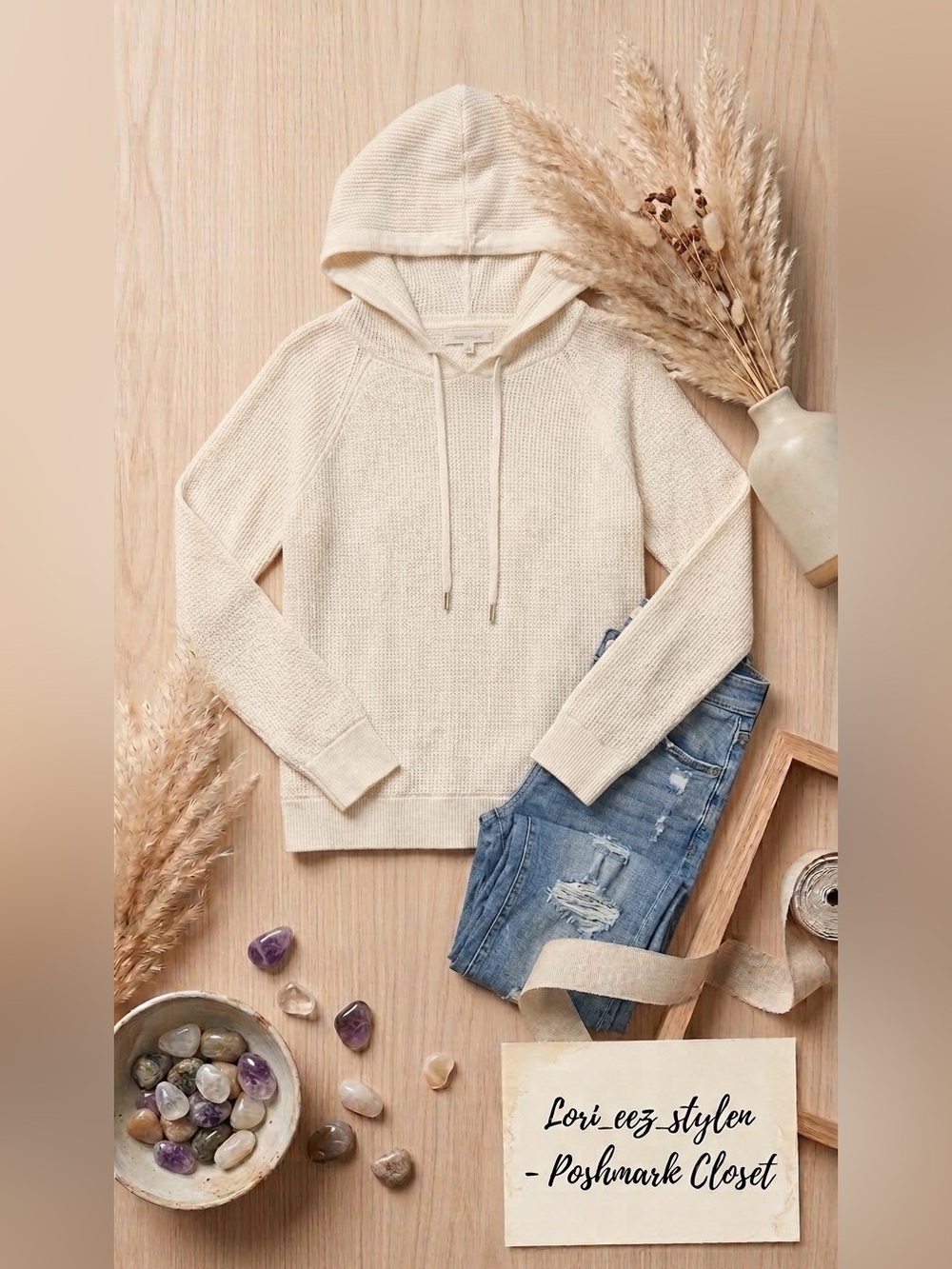 Michael Kors Cream Knit Hoodie Sweater - Women's Hooded Pullover